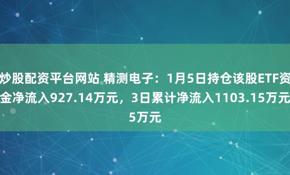 炒股配资平台网站 精测电子：1月5日持仓该股ETF资金净流入927.14万元，3日累计净流入1103.15万元